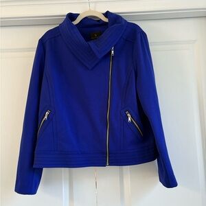 Worthington Royal Blue Zipper Accent  Jacket EUC